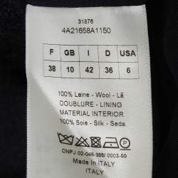 Pre Owned Christian Dior Navy Blue Wool Flared Mini M