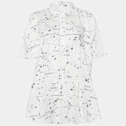 Dior White Constellation Print Cotton Tunic Top M