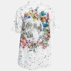 Dior White Constellation Print Cotton Tunic Top M
