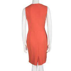 مملوكة مسبقًا Dior Orange Silk Cowl Neck Sleeveless Dress M