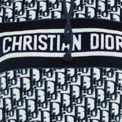 مملوكة مسبقًا Dior Navy Blue Oblique Cotton Terry Hooded Dress XS
