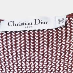 Pre Owned Dior Dark Red Knit Full Sleeves Maxi Dress M