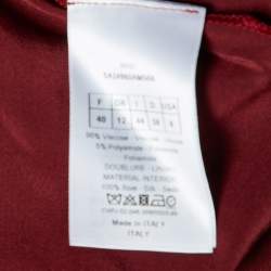 Pre Owned Dior Dark Red Knit Full Sleeves Maxi Dress M