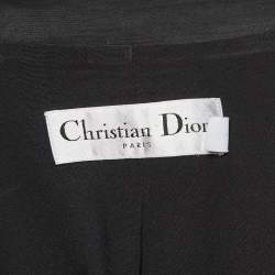 Pre Owned Christian Dior Black Wool Blend Flared Blazer S