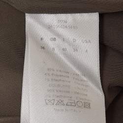 Pre Owned Christian Dior Brown Stretch Knit Sheath Dress S