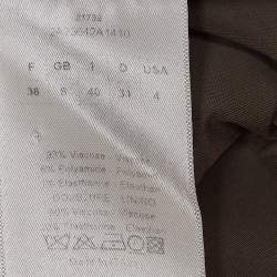 Pre Owned Christian Dior Brown Stretch Knit Sheath Dress S