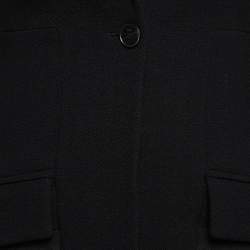 Pre Owned Christian Dior Black Wool and Silk Pleated Jacket S