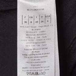 Pre Owned Christian Dior Black Wool and Silk Pleated Jacket S