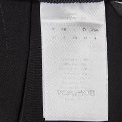 Pre Owned Christian Dior Black Satin Pleated Knee-Length Skirt S
