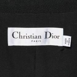Pre Owned Dior Black Wool Double Breasted Sleeveless Mini Dress L