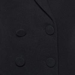 Pre Owned Dior Black Wool Double Breasted Sleeveless Mini Dress L