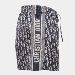 Christian Dior Blue Oblique Silk Chez Moi Shorts S