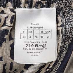 Christian Dior Blue Oblique Silk Chez Moi Shorts S