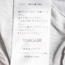 Pre Owned Christian Dior Grey Printed Cotton Jersey T-Shirt L