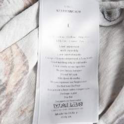 Pre Owned Christian Dior Grey Printed Cotton Jersey T-Shirt L