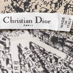 Pre Owned Christian Dior Beige Plan De Paris Motif Print Silk Shirt L