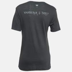 مملوكة مسبقًا Dior Dark Grey Printed Cotton Jersey T-Shirt XS