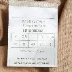 مملوكة مسبقًا Christian Dior Boutique Peachy Beige Trompe l'oeil Print Cotton T-Shirt S
