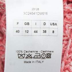 Pre Owned Christian Dior Pink Cashmere Oversized Sweater L
