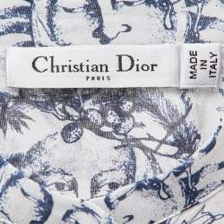 Pre Owned Christian Dior Blue Cotton Muslin Dioriviera Long Blouse M