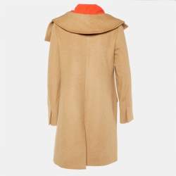 Dior Brown Camel Wool Mid-Length Coat L