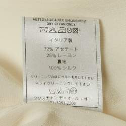 Pre Owned Christian Dior Cream Satin Flared Short Dress M