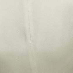 Pre Owned Christian Dior Cream Satin Flared Short Dress M