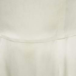 Pre Owned Christian Dior Cream Satin Flared Short Dress M