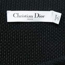 مملوكة مسبقًا Dior Black/White Striped Cotton and Silk Midi Skirt M