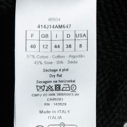 مملوكة مسبقًا Dior Black/White Striped Cotton and Silk Midi Skirt M