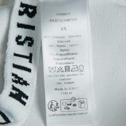 Christian Dior White Logo Strap Stretch Knit Bralette Top XS