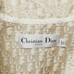 Christian Dior Off White Lame Hooded Playsuit L