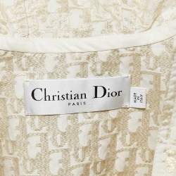 Christian Dior Off White Lame Hooded Playsuit L