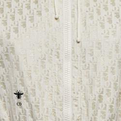 Christian Dior Off White Lame Hooded Playsuit L