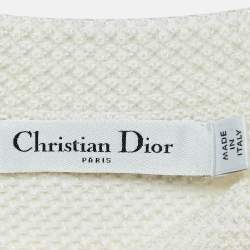 Pre Owned Dior Black Cotton and Silk Knit Short-Sleeved Marinière Crop Jacket M