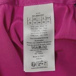 Dior Pink Wool and Silk Blend Pleated Midi Skirt XL
