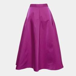 Dior Pink Wool and Silk Blend Pleated Midi Skirt XL