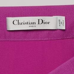 Dior Pink Wool and Silk Blend Pleated Midi Skirt XL