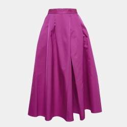 Dior Pink Wool and Silk Blend Pleated Midi Skirt XL