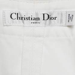 Christian Dior White Floral Beaded Cotton Mini Dress M
