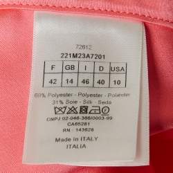Christian Dior Neon Pink Crepe Single Breasted Long Coat L