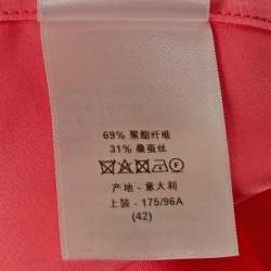 Christian Dior Neon Pink Crepe Single Breasted Long Coat L