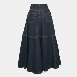 Dior Blue Denim Mid-Length Skirt L