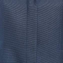 Pre Owned Dior Navy Blue Textured Silk Single Breasted Jacket M