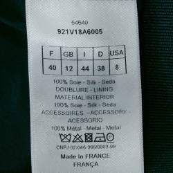 Pre Owned Dior Navy Blue Textured Silk Single Breasted Jacket M