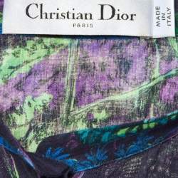 Pre Owned  Dior Purple Toile de Jouy Voyage Cotton Long Sleeve Blouse L
