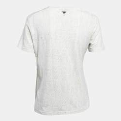 Pre Owned Dior White L'Amoureux Print Cotton T-Shirt S