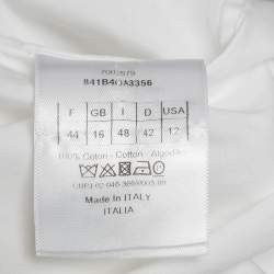 Pre Owned Christian Dior White Cotton Collarless Shirt L