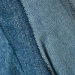 Pre Owned Dior Blue Paneled Denim High-Waist Mini Skirt S