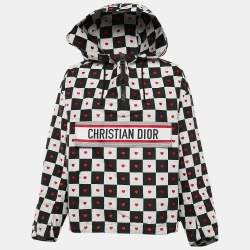 Dior Black/White Amour Heart Check Synthetic Anorak Hoodie XS